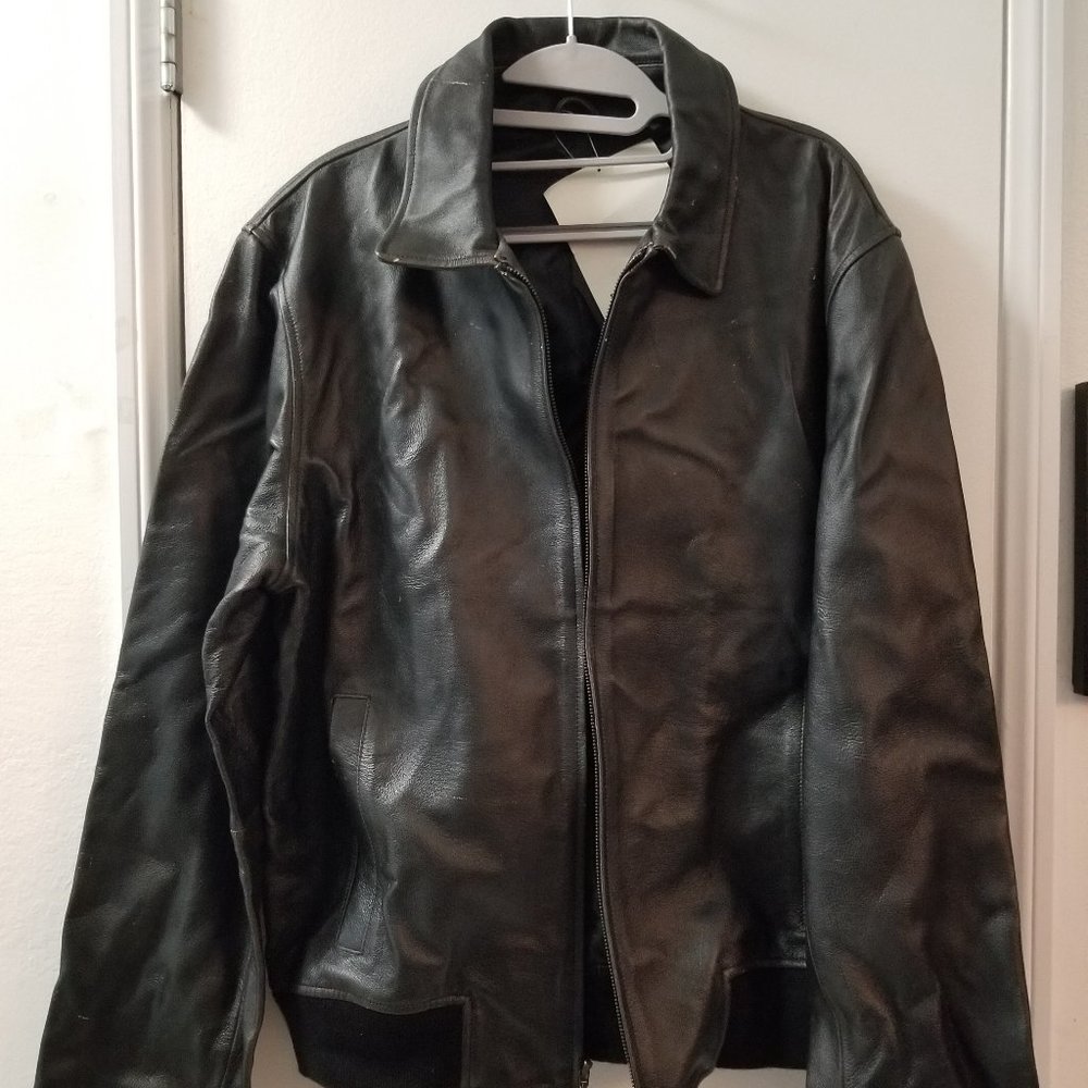 Leather Bommer jacket never used but has some imperfections see pictures